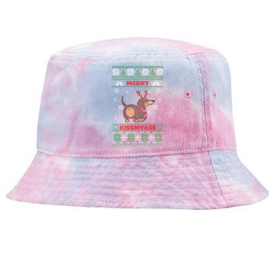 Merry Myass Funny Ugly Christmas Dachshund Dog Lovers Funny Gift Tie-Dyed Bucket Hat