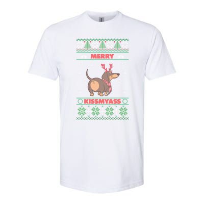 Merry Myass Funny Ugly Christmas Dachshund Dog Lovers Funny Gift Softstyle CVC T-Shirt