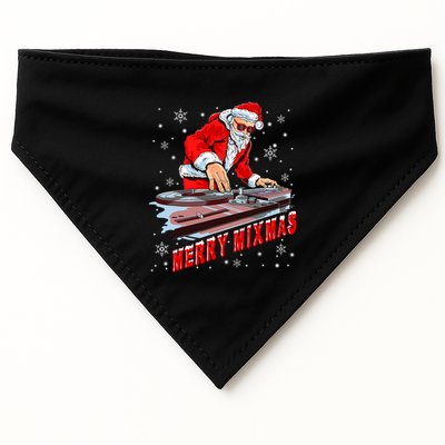 Merry Mixmas Funny Dj Musician Santa Claus Christmas USA-Made Doggie Bandana