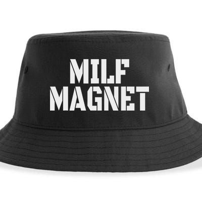 Milf Magnet Funny Adult Humor Workout Gym I Love Milfs Sustainable Bucket Hat