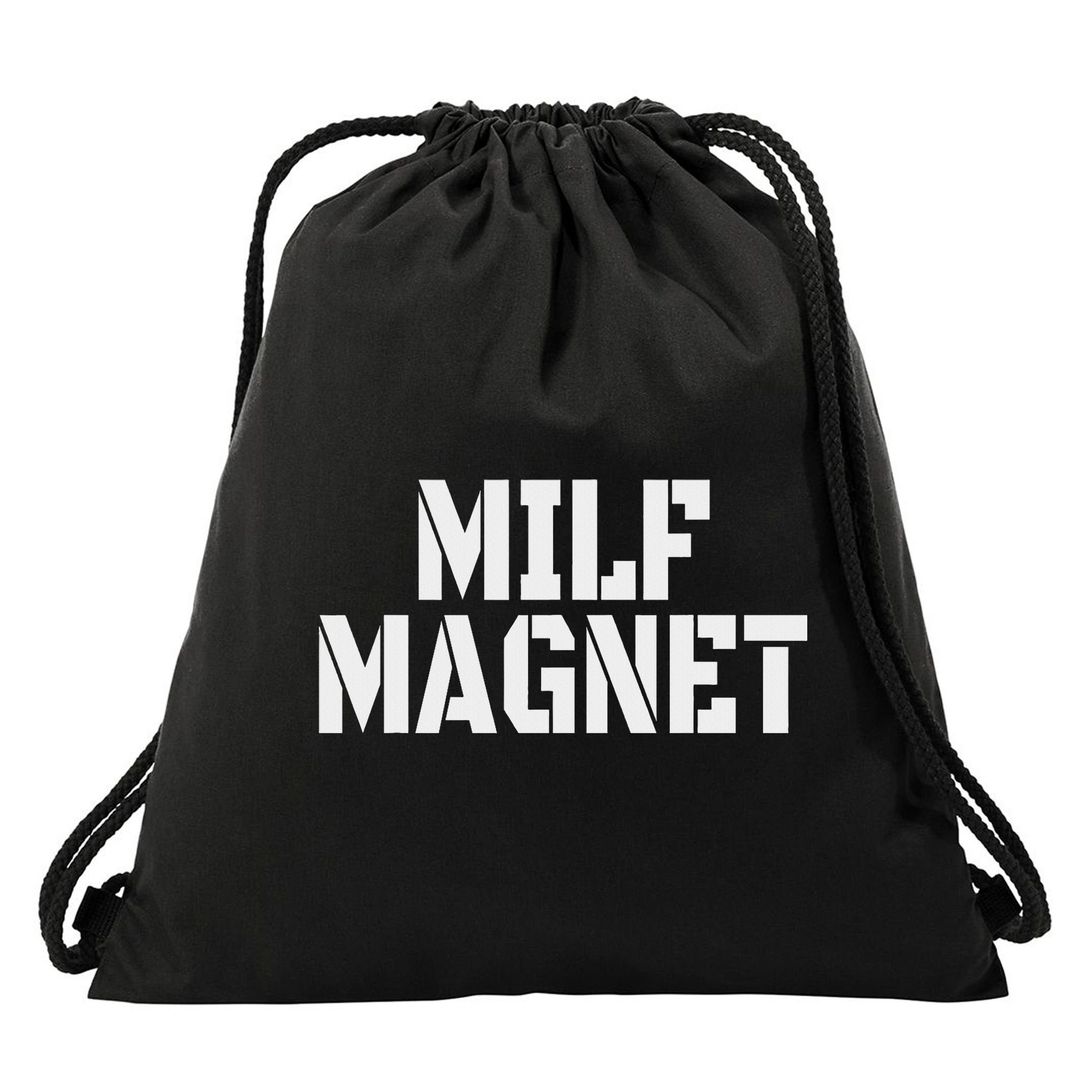 Milf Magnet Funny Adult Humor Workout Gym I Love Milfs Drawstring Bag
