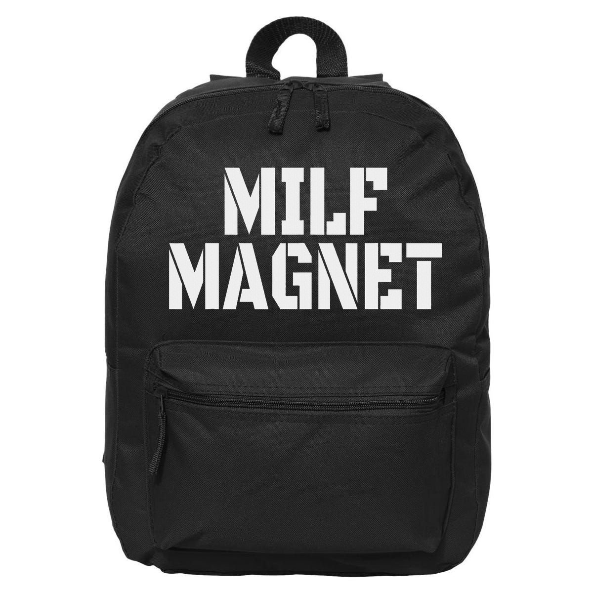 Milf Magnet Funny Adult Humor Workout Gym I Love Milfs 16 in Basic Backpack