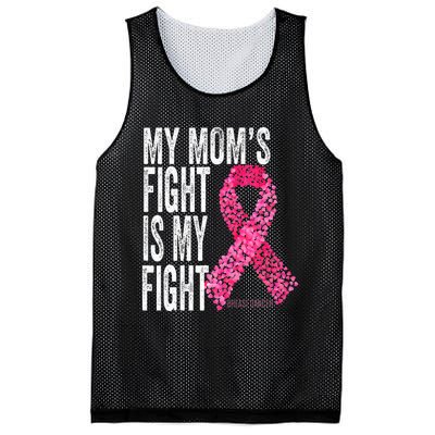 My Moms Fight Is My Fight Breast Cancer Awareness Gifts Mesh Reversible Basketball Jersey Tank