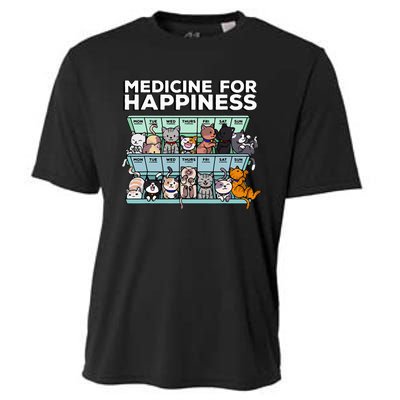 My Medicine For Happiness Called Cats every day Cooling Performance Crew T-Shirt