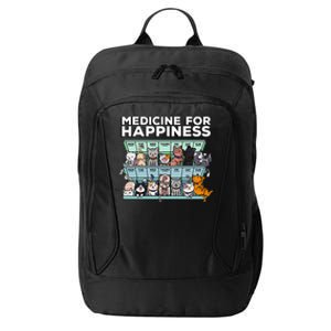 My Medicine For Happiness Called Cats every day City Backpack