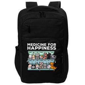 My Medicine For Happiness Called Cats every day Impact Tech Backpack