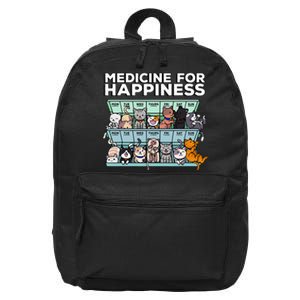 My Medicine For Happiness Called Cats every day 16 in Basic Backpack