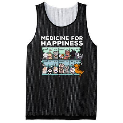 My Medicine For Happiness Called Cats every day Mesh Reversible Basketball Jersey Tank