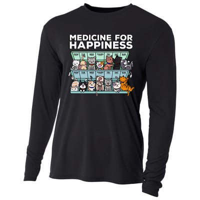 My Medicine For Happiness Called Cats every day Cooling Performance Long Sleeve Crew