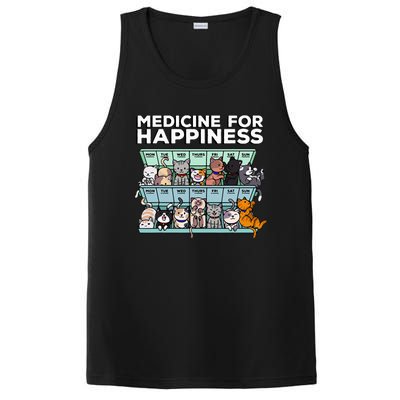 My Medicine For Happiness Called Cats every day PosiCharge Competitor Tank