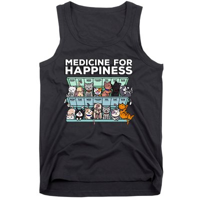 My Medicine For Happiness Called Cats every day Tank Top