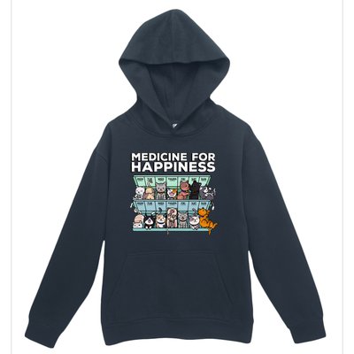 My Medicine For Happiness Called Cats every day Urban Pullover Hoodie