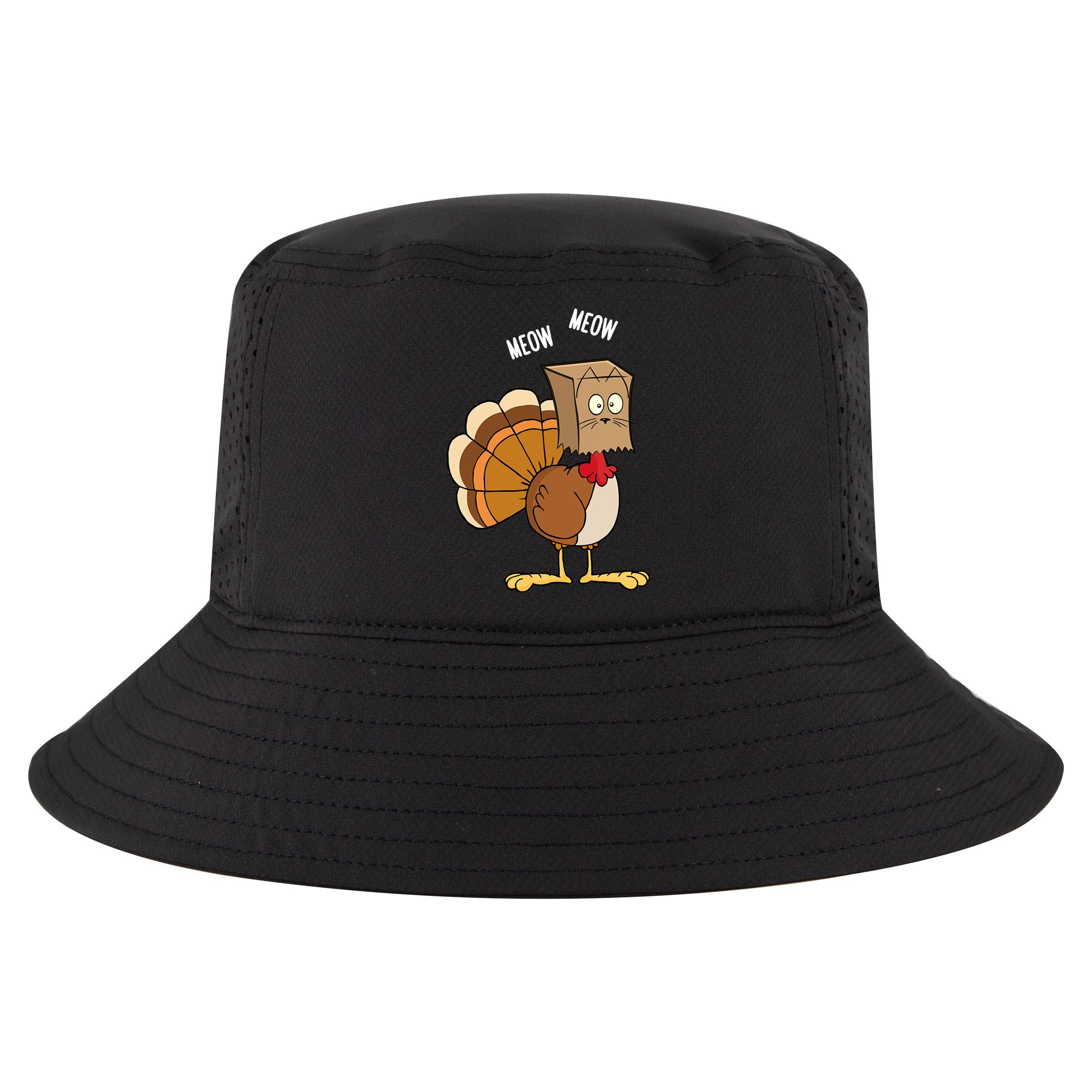 Meow Meow Funny Turkey Thanksgiving Cool Comfort Performance Bucket Hat