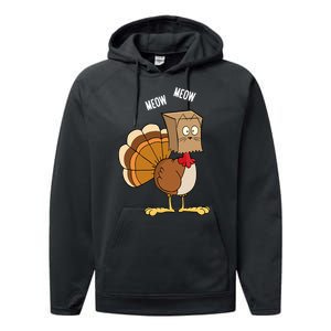 Meow Meow Funny Turkey Thanksgiving Performance Fleece Hoodie