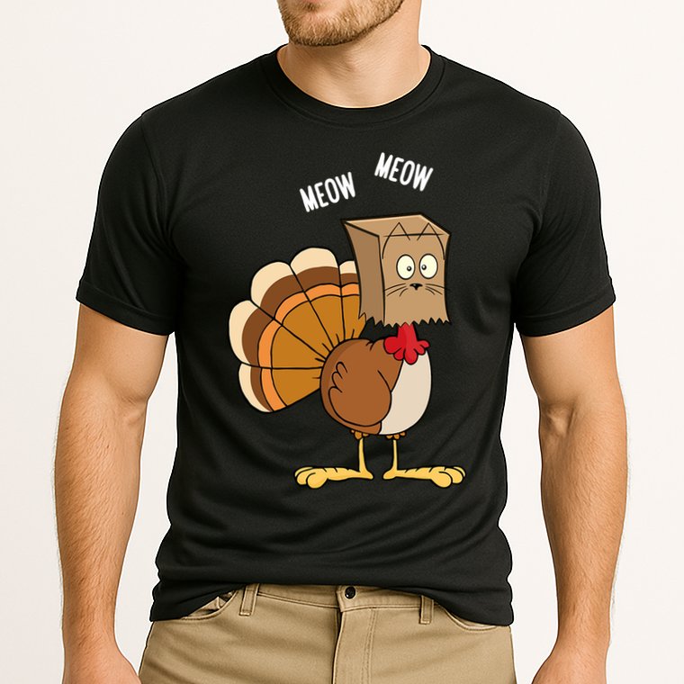 Meow Meow Funny Turkey Thanksgiving Performance Shirt