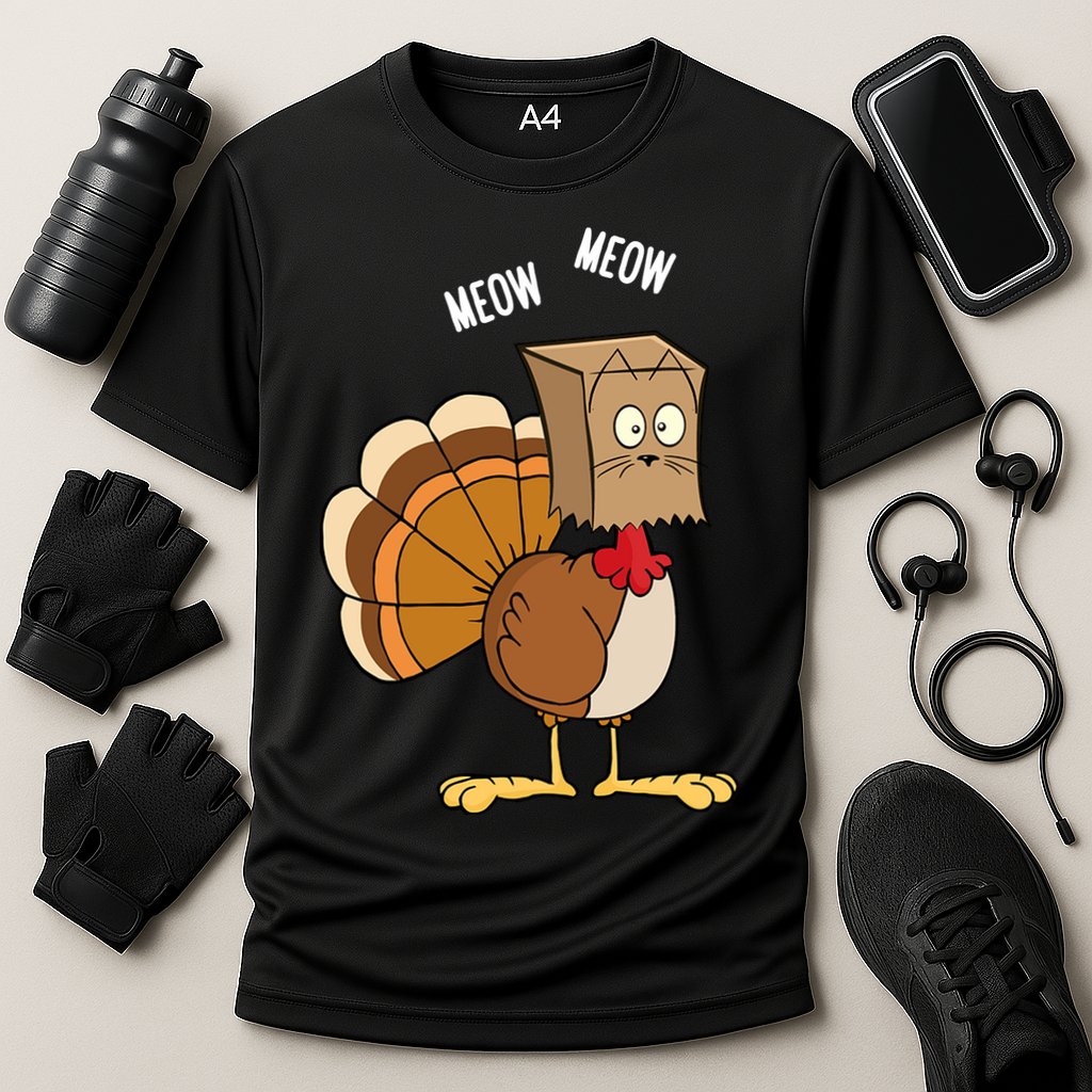 Meow Meow Funny Turkey Thanksgiving Performance Shirt