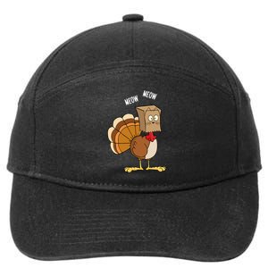 Meow Meow Funny Turkey Thanksgiving 7-Panel Snapback Hat