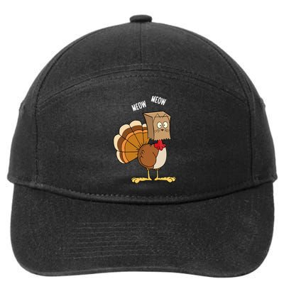 Meow Meow Funny Turkey Thanksgiving 7-Panel Snapback Hat