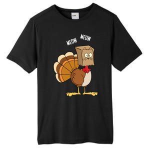 Meow Meow Funny Turkey Thanksgiving Tall Fusion ChromaSoft Performance T-Shirt