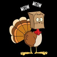 Meow Meow Funny Turkey Thanksgiving Flatbill Hat