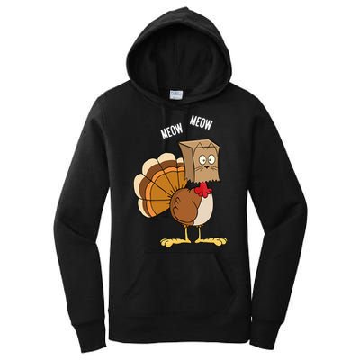 Meow Meow Funny Turkey Thanksgiving Women's Pullover Hoodie