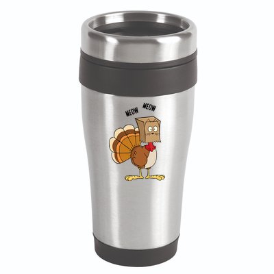 Meow Meow Funny Turkey Thanksgiving 16oz Travel Tumbler