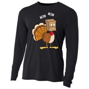 Meow Meow Funny Turkey Thanksgiving Cooling Performance Long Sleeve Crew