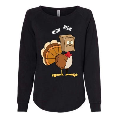 Meow Meow Funny Turkey Thanksgiving Womens California Wash Sweatshirt