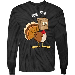 Meow Meow Funny Turkey Thanksgiving Tie-Dye Long Sleeve Shirt