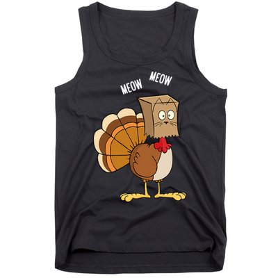 Meow Meow Funny Turkey Thanksgiving Tank Top