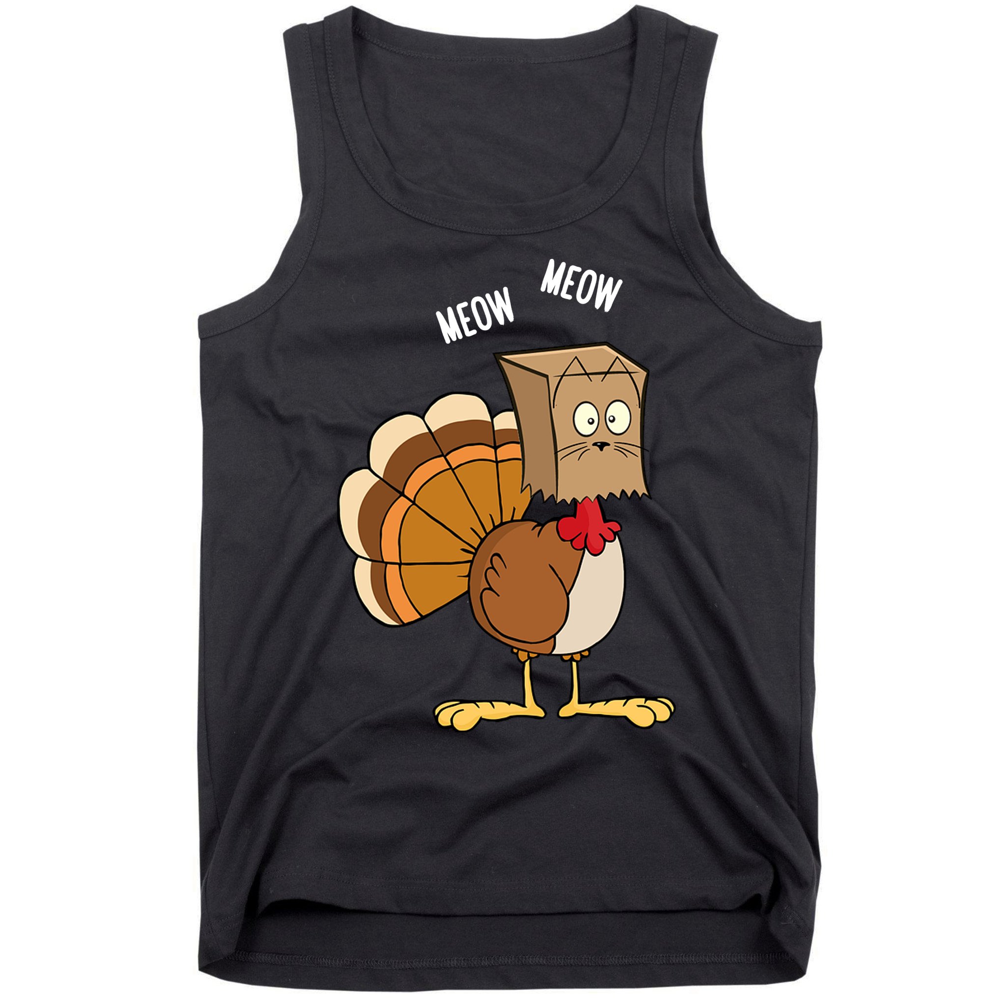 Meow Meow Funny Turkey Thanksgiving Tank Top