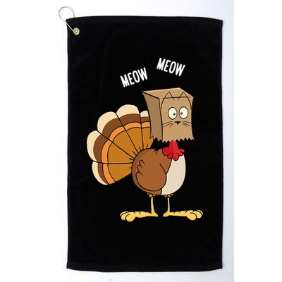 Meow Meow Funny Turkey Thanksgiving Golf Towel