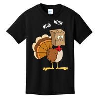 Meow Meow Funny Turkey Thanksgiving Kids T-Shirt