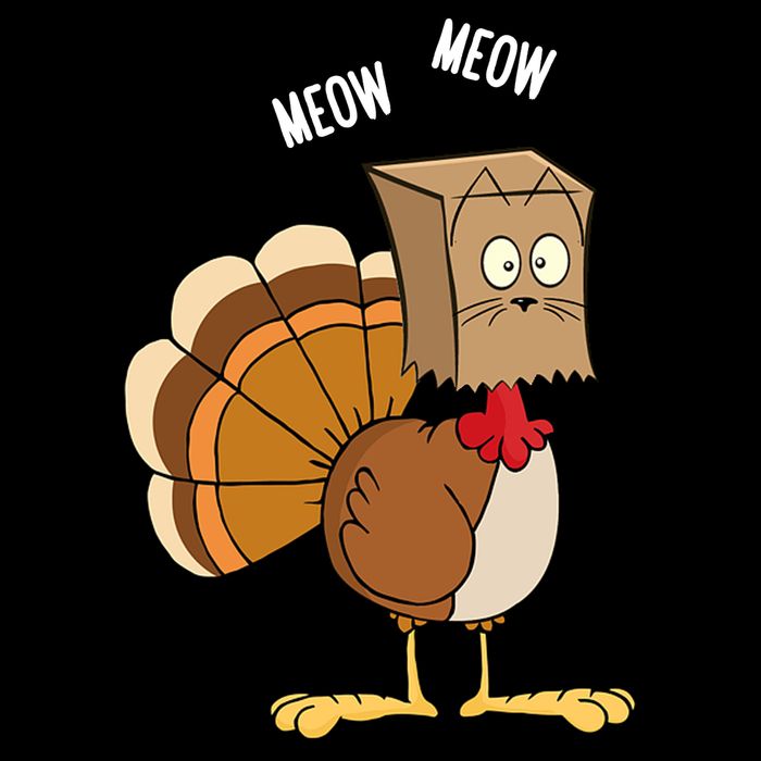 Meow Meow Funny Turkey Thanksgiving Kids T-Shirt
