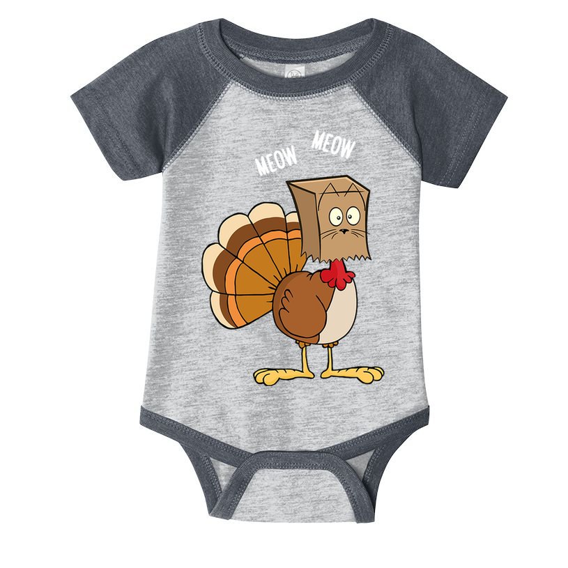 Meow Meow Funny Turkey Thanksgiving Infant Baby Jersey Bodysuit