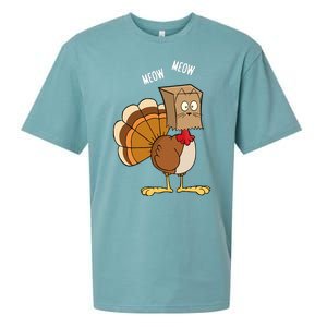 Meow Meow Funny Turkey Thanksgiving Sueded Cloud Jersey T-Shirt