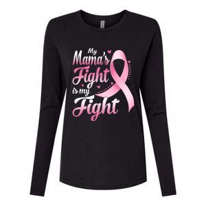 My Mamas Fight Is My Fight Breast Cancer Awareness Funny Gift Womens Cotton Relaxed Long Sleeve T-Shirt