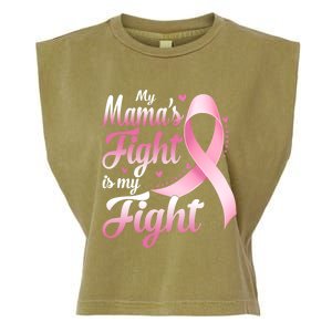 My Mamas Fight Is My Fight Breast Cancer Awareness Funny Gift Garment-Dyed Women's Muscle Tee