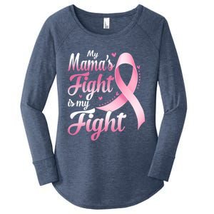 My Mamas Fight Is My Fight Breast Cancer Awareness Funny Gift Women's Perfect Tri Tunic Long Sleeve Shirt