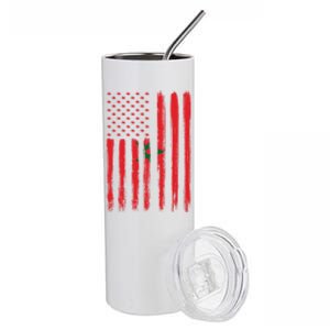 Morocco Moroccan Flag Funny Football Lover Soccer Fan Meaningful Gift Stainless Steel Tumbler