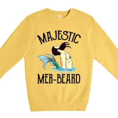 Majestic Merbeard Funny Merman Manly Merman Premium Crewneck Sweatshirt