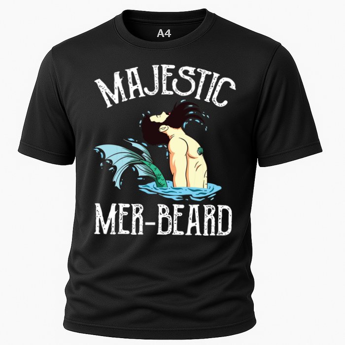 Majestic Merbeard Funny Merman Manly Merman Cooling Performance Crew T-Shirt