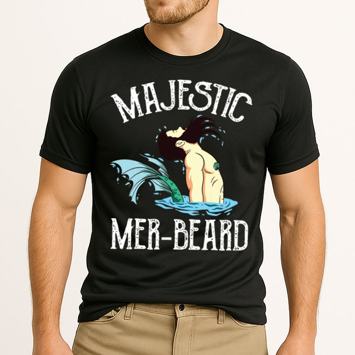Majestic Merbeard Funny Merman Manly Merman Cooling Performance Crew T-Shirt