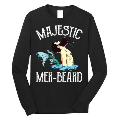 Majestic Merbeard Funny Merman Manly Merman Long Sleeve Shirt
