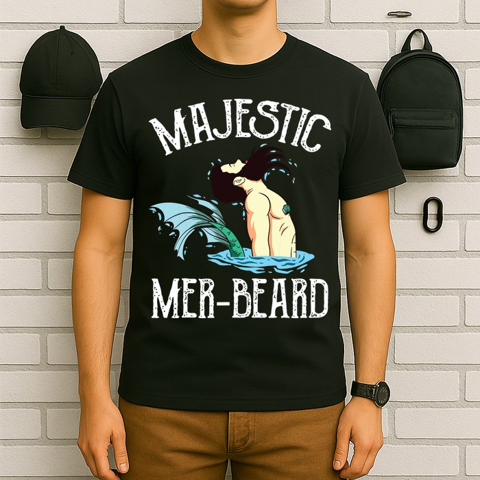 Majestic Merbeard Funny Merman Manly Merman T-Shirt