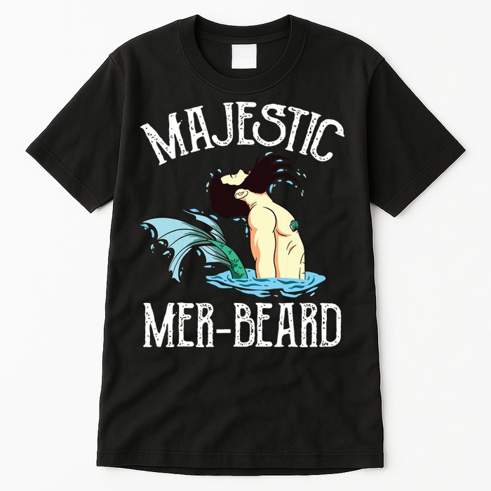 Majestic Merbeard Funny Merman Manly Merman Tall T-Shirt