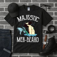 Majestic Merbeard Funny Merman Manly Merman Tall T-Shirt