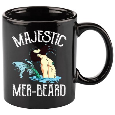 Majestic Merbeard Funny Merman Manly Merman 11oz C Handle Ceramic Mug