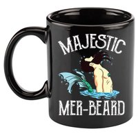 Majestic Merbeard Funny Merman Manly Merman 11oz C Handle Ceramic Mug