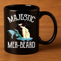 Majestic Merbeard Funny Merman Manly Merman 11oz C Handle Ceramic Mug